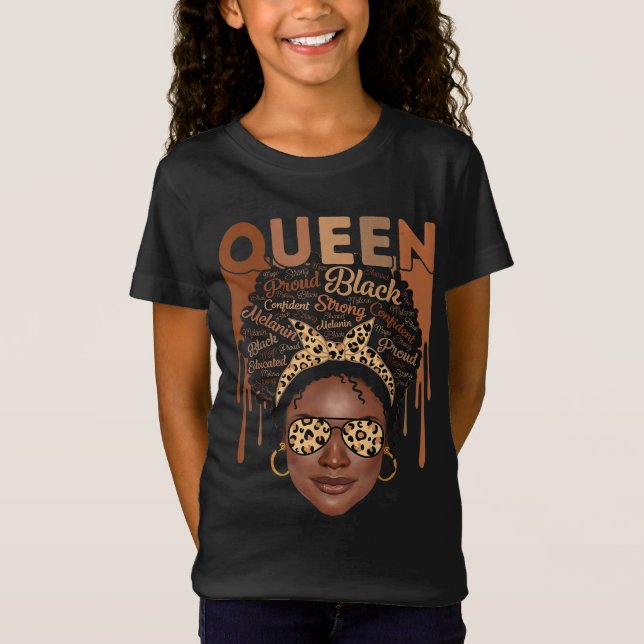 Black Woman Educated Strong Melanin Queen African  T-Shirt (Front)