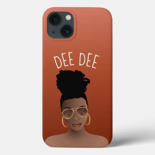 Black Woman, Gold Shades & High Bun, Copper Brown iPhone 13 Case