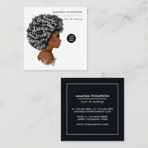 Black Woman Hair Stylist Square Business Card