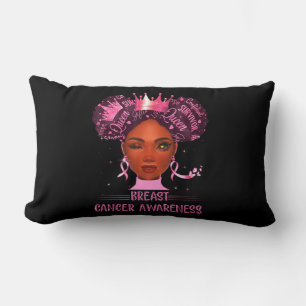Black Woman In October We Wear Pink Breast Cancer Lumbar Cushion