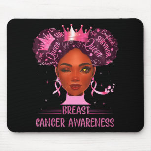 Black Woman In October We Wear Pink Breast Cancer Mouse Pad