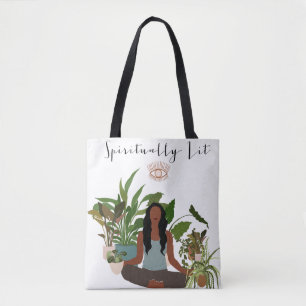 Black Woman Meditating Tote Bag