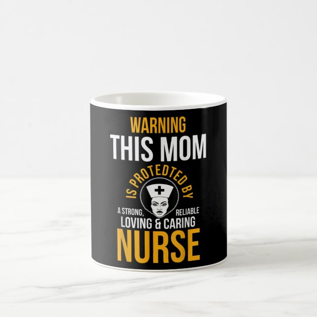 Black Woman Mum Afro Nurse Cool Black History Mont Coffee Mug (Center)