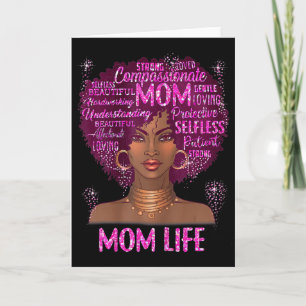 Black woman mum life mum african american happy card