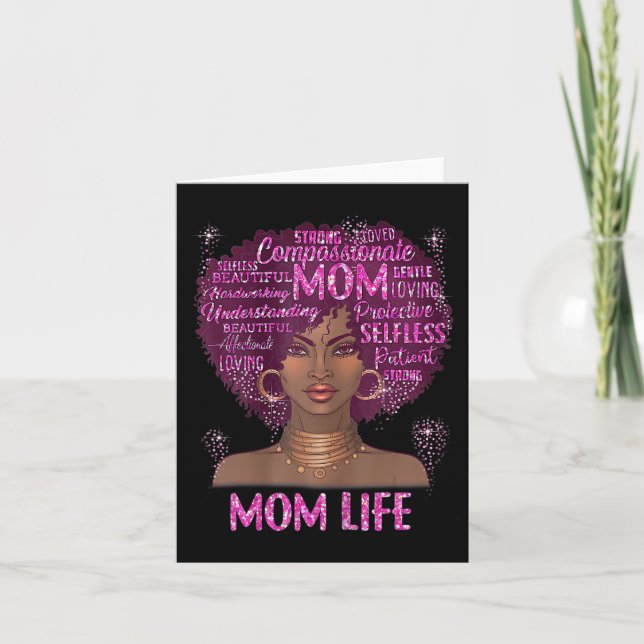 Black Woman Mum Life Mum African American Happy Mo Card (Front)