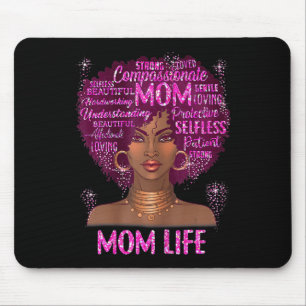 Black woman mum life mum african american happy mouse pad