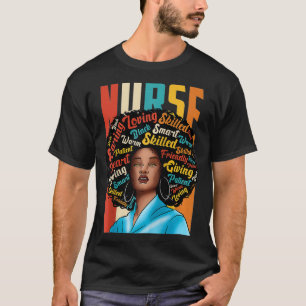 Black Woman Nurse Afro Black History Month Raglan  T-Shirt