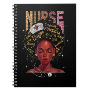 Black Woman Nurse Afro Retro Cool Black History Mo Notebook