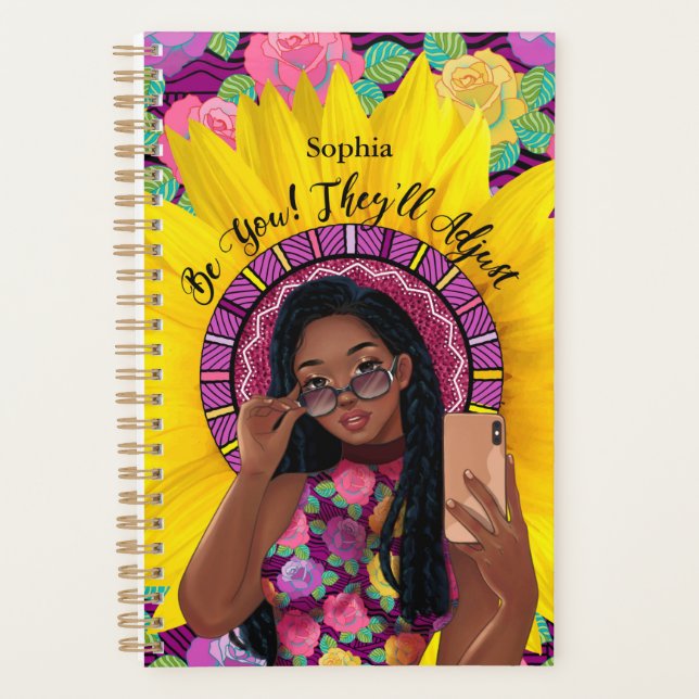 Black Woman Personalised Planner (Front)
