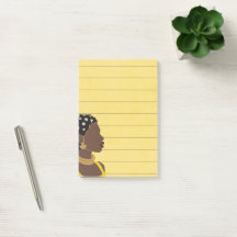 Black Woman Portrait Lined Sticky