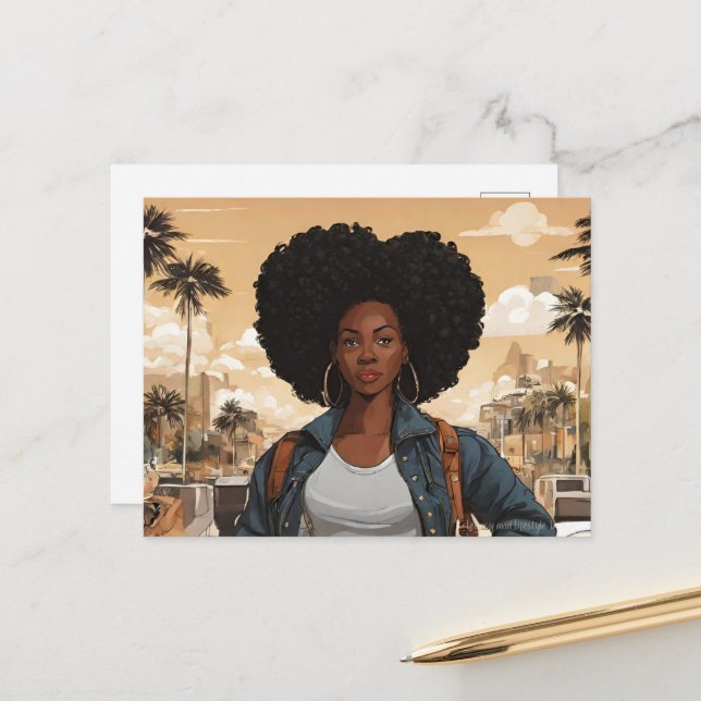Black Woman Postcard (Front/Back In Situ)
