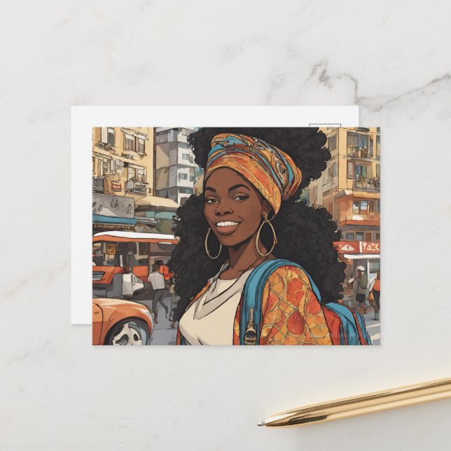 Black Woman Postcard (Front/Back In Situ)