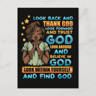 Black woman prayer warrior praying to God Holiday Postcard