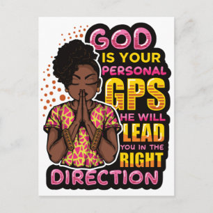 Black woman prayer warrior praying to God Holiday Postcard