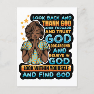Black woman prayer warrior praying to God Postcard