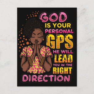Black woman prayer warrior praying to God Postcard
