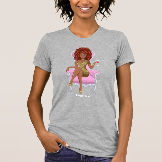 Black Woman Queen T-Shirt (Front)