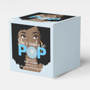 Black Woman, Ready to Pop, Bubblegum, Blue Favour Box
