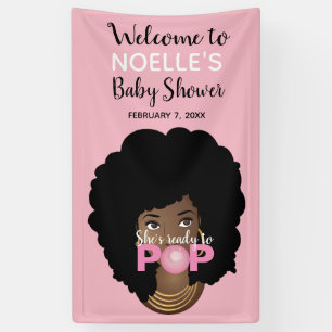Black Woman, Ready to Pop, Bubblegum, Pink Banner