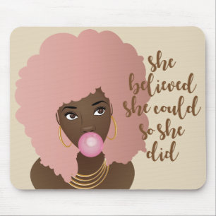 Black Woman, She Believed She Could So She Did Mouse Pad