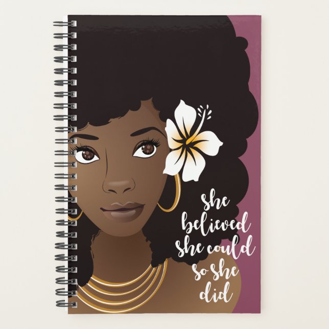 Black Woman, She Believed She Could So She Did Planner (Front)