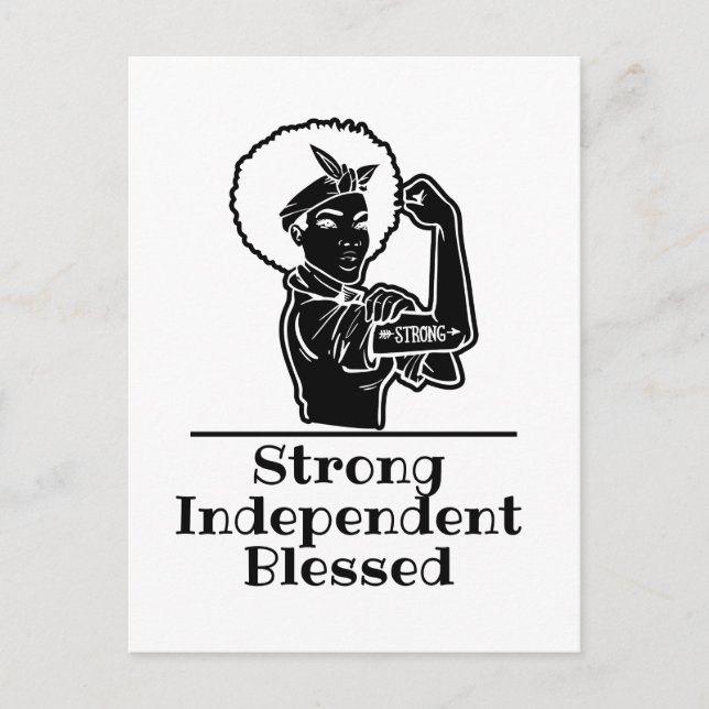 Black Woman Strong Postcard (Front)