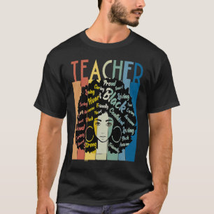 Black Woman Teacher Afro Retro Cool Black History  T-Shirt