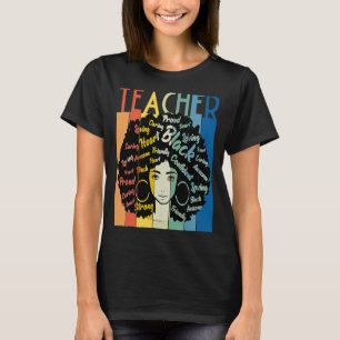 Black Woman Teacher Afro Retro Cool Black History T-Shirt