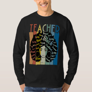 Black Woman Teacher Afro Retro Cool Black History  T-Shirt