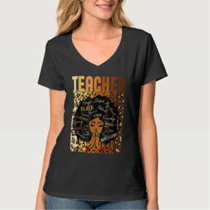 Black Woman Teacher Afro Retro Matching Black Hist T-Shirt