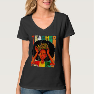 Black Woman Teacher Afro Retro Matching Black Hist T-Shirt