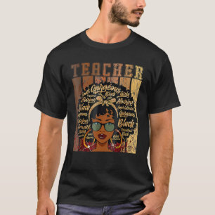 Black Woman Teacher Afro Shirt Black History Month