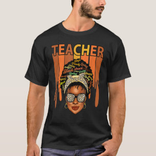 Black Woman Teacher Afro Smart African American Lo T-Shirt