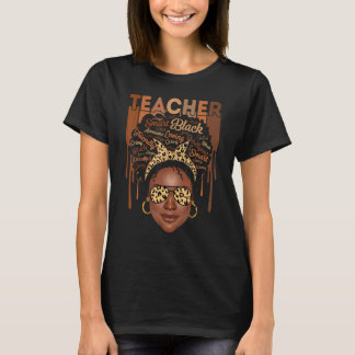 Black Woman Teacher Afro Smart African American Lo T-Shirt