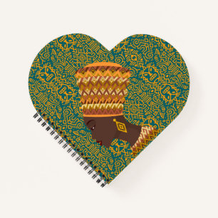 Black Woman Tribal Pattern Notebook