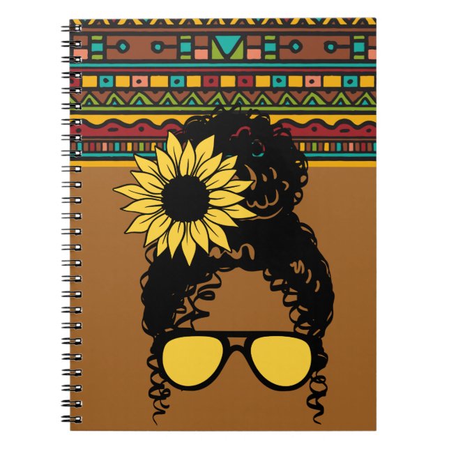 Black Woman Tribal pattern Spiral Photo Notebook (Front)