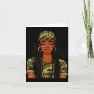 Black Woman Unbothered Locs Camo Girl Women Loc'd  Card