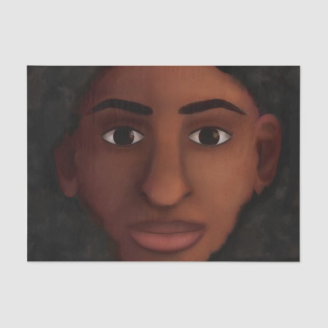 Black Woman Watching Tissue Paper (Front)