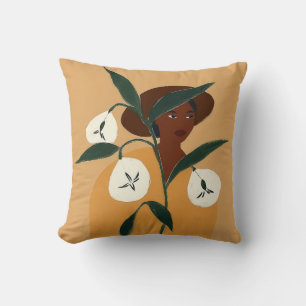 Black Woman with Calla Lilies Cushion