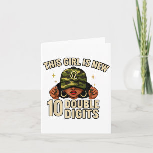 Black Woman With Cap Camo Its My Birthday African Card