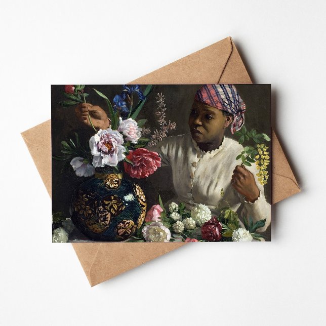 Black Woman with Peonies | Frédéric Bazille Card (Creator Uploaded)