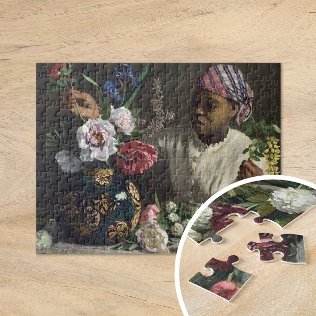 Black Woman with Peonies | Frédéric Bazille Jigsaw Puzzle (Creator Uploaded)