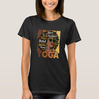 Black Woman Yoga Afro Melanin Cool Black History M T-Shirt