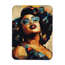 Black Womanhood: Cubist Artistry Magnet