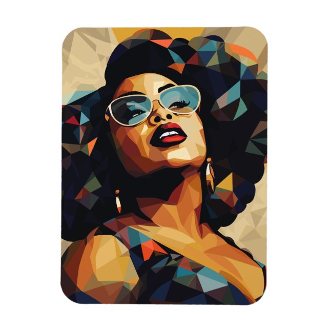 Black Womanhood: Cubist Artistry Magnet (Vertical)