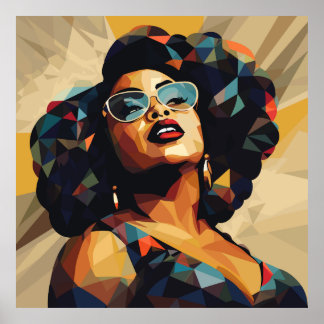 Black Womanhood: Cubist Artistry Poster