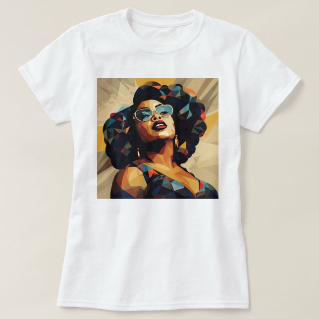 Black Womanhood: Cubist Artistry T-Shirt (Design Front)