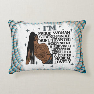 black women affirmations melanin queen sista quote decorative cushion