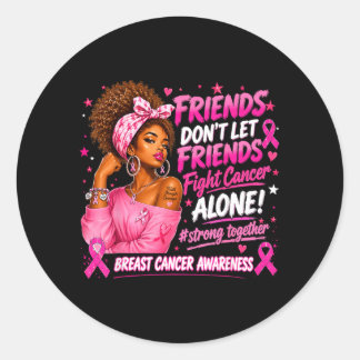 Black Women African Pink Breast Cancer Awareness Classic Round Sticker