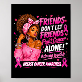 Black Women African Pink Breast Cancer Awareness Poster